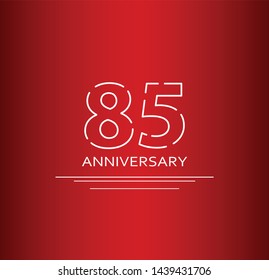 85 years anniversary vector, style  for celebration, logo template