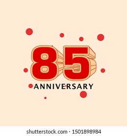 85 Years Anniversary Vector Template Design Illustration