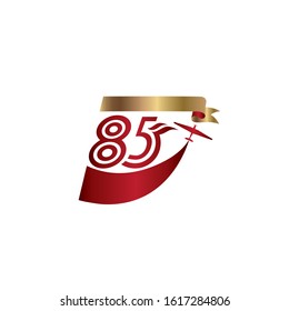 85 Years Anniversary Vector Template Design Illustration.