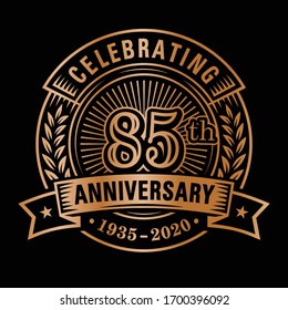 85 years of celebrations design template. 85th logo. Vector and illustrations.