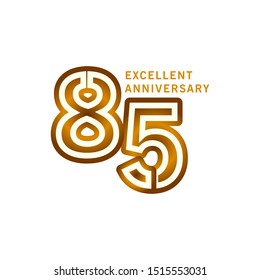 85 Years Excellent Anniversary Vector Template Design illustration