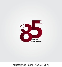 85 Years Excellent Anniversary Vector Template Design Illustration