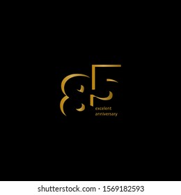 85 Years Excellent Anniversary Vector Template Design Illustration