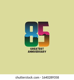 85 Years Greatest Anniversary Celebration Vector Template Design Illustration