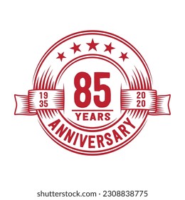 plantilla de diseño de logotipo de 85 años. Vector e ilustración del 85º aniversario.