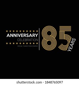 85 years old celebrating logo. happy anniversary 85th. Greetings celebrates.