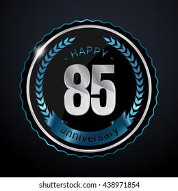 85 Years Silver anniversary logo, low poly design number