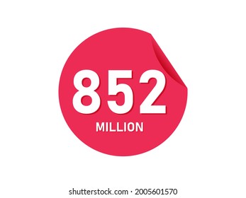 852 million texts on the white background
