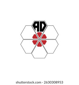 853 diamond shape alphabet letter pentagon geometric educational learning flower logo A D