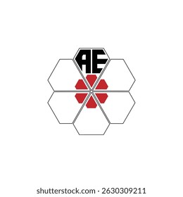 853 diamond shape alphabet letter pentagon geometric educational learning flower logo A E