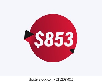 Ilustración vectorial de pegatinas de $853 USD