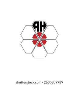 856 diamond shape alphabet letter pentagon geometric educational learning flower logo A H