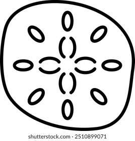 856 - Sand dollar Vector Icon Design