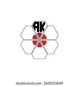 857 diamond shape alphabet letter pentagon geometric educational learning flower logo A K