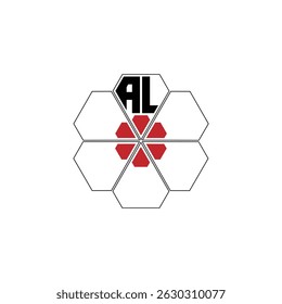 858 diamond shape alphabet letter pentagon geometric educational learning flower logo A L
