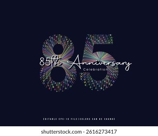 85th Anniversary Celebration Logo Design, Number 85 Vector Template.