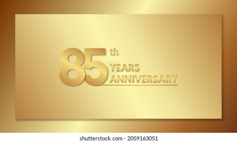 85º aniversario, celebración del aniversario diseño vectorial con color dorado sobre fondo dorado con un diseño simple y lujoso.logo plantilla vectorial
