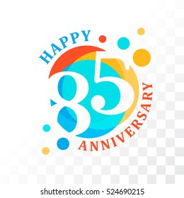 85th Anniversary emblem. Vector  template for birthday and jubilee