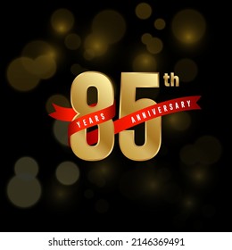 85th Anniversary logotype. Anniversary celebration template design for booklet, leaflet, magazine, brochure poster, banner, web, invitation or greeting card. Vector illustrations.