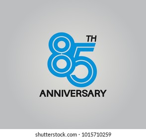 85th anniversary logotype with multiple line style blue color isolated on white background for celebration