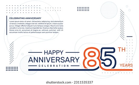 85. Jubiläum Vorlage Design mit abstraktem Hintergrund, Vektorgrafik-Vorlage