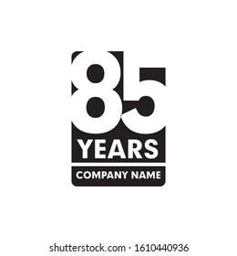 85th year anniversary emblem logo design vector template