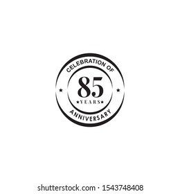 85th year celebrating anniversary emblem logo design vector template
