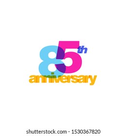 85th Years Anniversary Celebration Icon Vector Logo Design Template