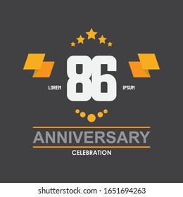 Diseño de plantillas de concepto vectorial de celebración de 86 años