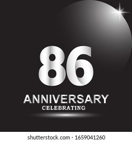 86 anniversary logo vector template. Design for banner, greeting cards or print