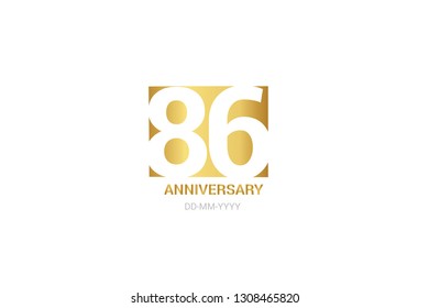 86 Anniversary Minimalist Logo Tenth Years Stock Vector (Royalty Free ...