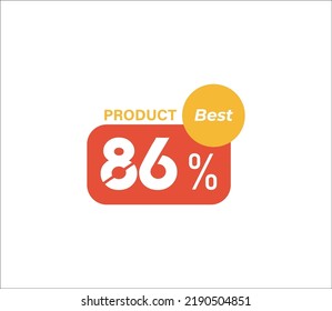 86% Best Product banner tag product label vector art illustration Isolated on White Background