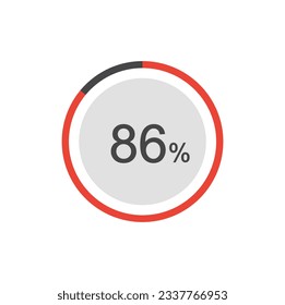 86% circle diagrams Infographics vector, 86 Percentage ready to use for web design.
