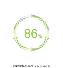 86% circle percentage diagrams, 86 Percentage ready to use for web design, infographic or business.