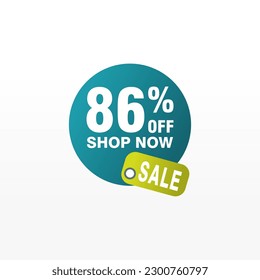 86 discount, Sales Vector badges for Labels, , Stickers, Banners, Tags, Web Stickers, New offer. Discount origami sign banner 