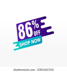 86 discount, Sales Vector badges for Labels, , Stickers, Banners, Tags, Web Stickers, New offer. Discount origami sign banner 