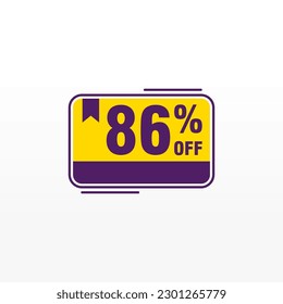 86 discount, Sales Vector badges for Labels, , Stickers, Banners, Tags, Web Stickers, New offer. Discount origami sign banner 