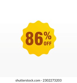 86 discount, Sales Vector badges for Labels, , Stickers, Banners, Tags, Web Stickers, New offer. Discount origami sign banner 