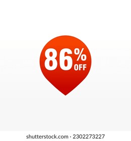 86 Rabatt, Sales Vector Badges für Labels, , Stickers, Banner, Tags, Web-Aufkleber, Neues Angebot. Discount-Origami-Zeichenbanner 