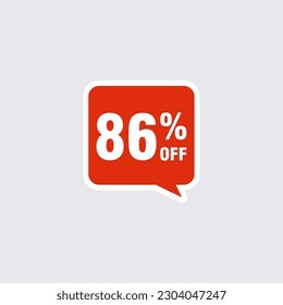 86 discount, Sales Vector badges for Labels, , Stickers, Banners, Tags, Web Stickers, New offer. Discount origami sign banner 