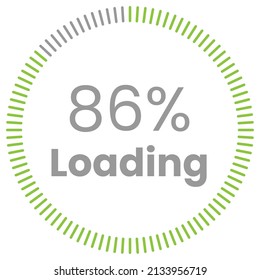 86% Loading. 86% circle diagrams Infographics vector, 86 Percentage ready to use for web design ux-ui