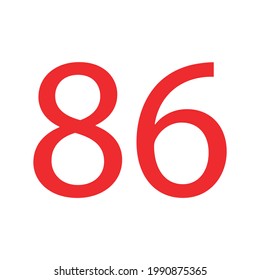 86 NUMBER SIMPLE CLIP ART VECTOR