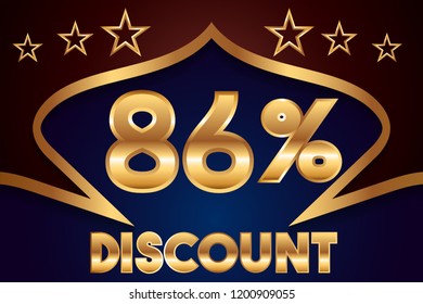 86% off discount promotion sale,  sale promo marketing.