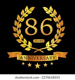 86 th Anniversary logo template illustration. suitable for you