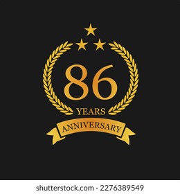 Ilustración del logotipo del 86° aniversario. adecuado para usted