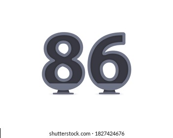86 diseño de número vectorial. Para logotipo, etiqueta de marca, elementos de diseño, identidad corporativa, aplicación, etc. Ilustración vectorial aislada          