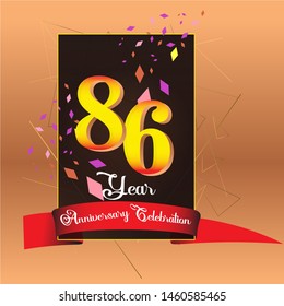 86 Year Anniversary Celebration Vector Template Design Illustration