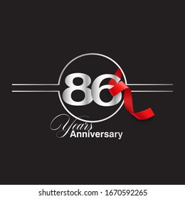 86 Year Anniversary celebration Vector Template Design Illustration