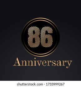 86 year anniversary celebration, vector design for celebrations, invitation cards and greeting cards
