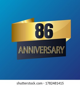 86 year anniversary celebration, vector design for celebrations, invitation cards and greeting cards
